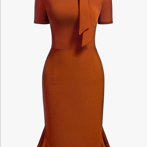 50s Style Burnt Orange Dress - Picture 2 of 2